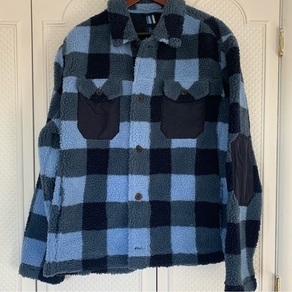 Boden | Sherpa Button up Shacket Blue Check XL - Picture 14 of 14